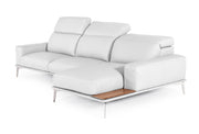 Villeneuve - Modern White Italian Leather Sectional Sofa — view 3