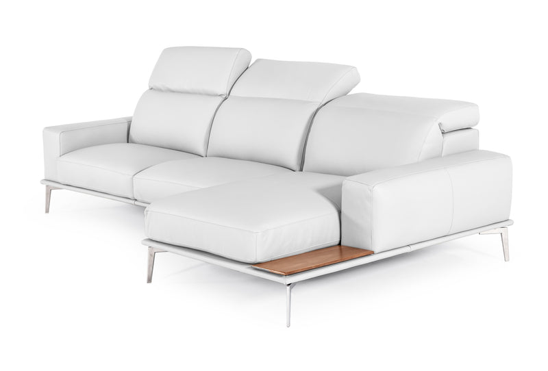 Villeneuve - Modern White Italian Leather Sectional Sofa — view 3