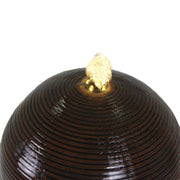 35.5" Tall Column Fountain With LED Lights, Retro Outdoor Decor, Weather Resistant Feature - Dark Brown - R&R Furniture Gallery (Fountain Valley, CA)