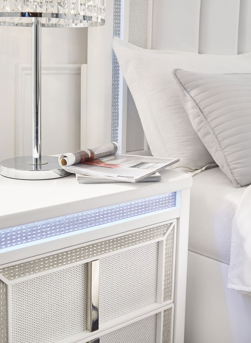 Chalanna - Two Drawer Night Stand - White - R&R Furniture Gallery (Fountain Valley, CA)