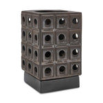 Lattice - Indoor-Outdoor Lantern Candleholder - Brown / Gray