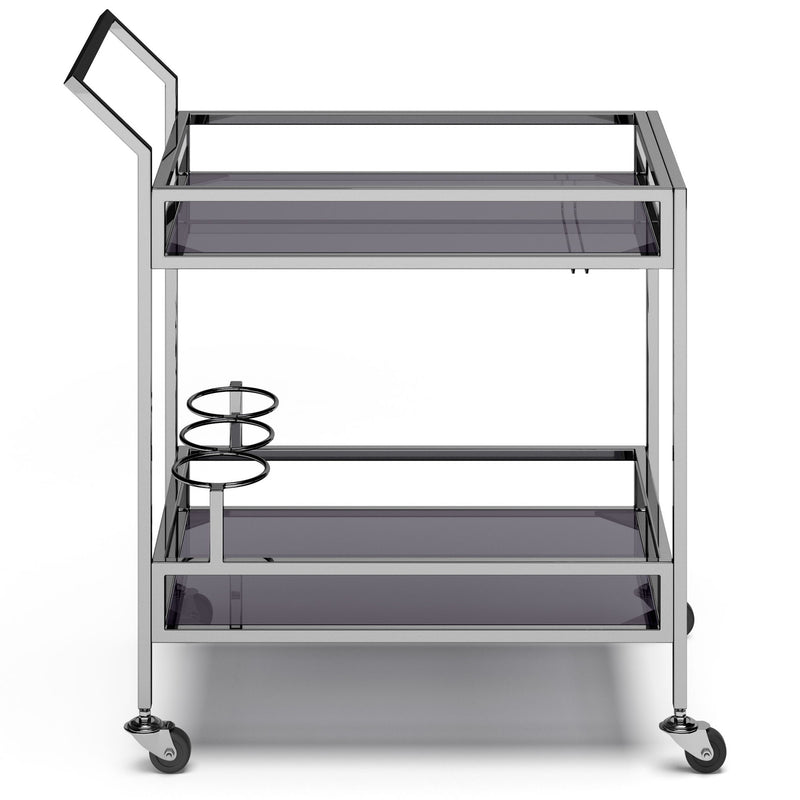 Watts - Bar Cart - Chrome - R&R Furniture Gallery (Fountain Valley, CA)