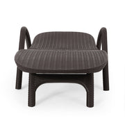 Dark brown polypropylene resin chaise lounge with handcrafted details from Noble House, featuring a sleek, modern outdoor seating design.