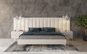 Angela - Italian Modern White Eco Leather 4-Piece Bedroom Set and Wings — view 2
