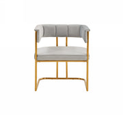 Bavaria - Modern Light Grey Fabric + Gold Accent Chair