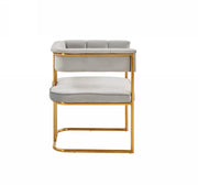Bavaria - Modern Light Grey Fabric + Gold Accent Chair — view 2