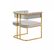 Bavaria - Modern Light Grey Fabric + Gold Accent Chair — view 3