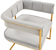 Bavaria - Modern Light Grey Fabric + Gold Accent Chair — view 4