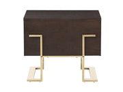 Moontide - Glam Beige Velvet and Brushed Brass 4-Piece Bedroom Set — view 5