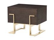 Moontide Modern Smoked Ash & Gold Nightstand — view 3