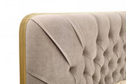 Moontide - Glam Beige Velvet and Brushed Brass 4-Piece Bedroom Set — view 4