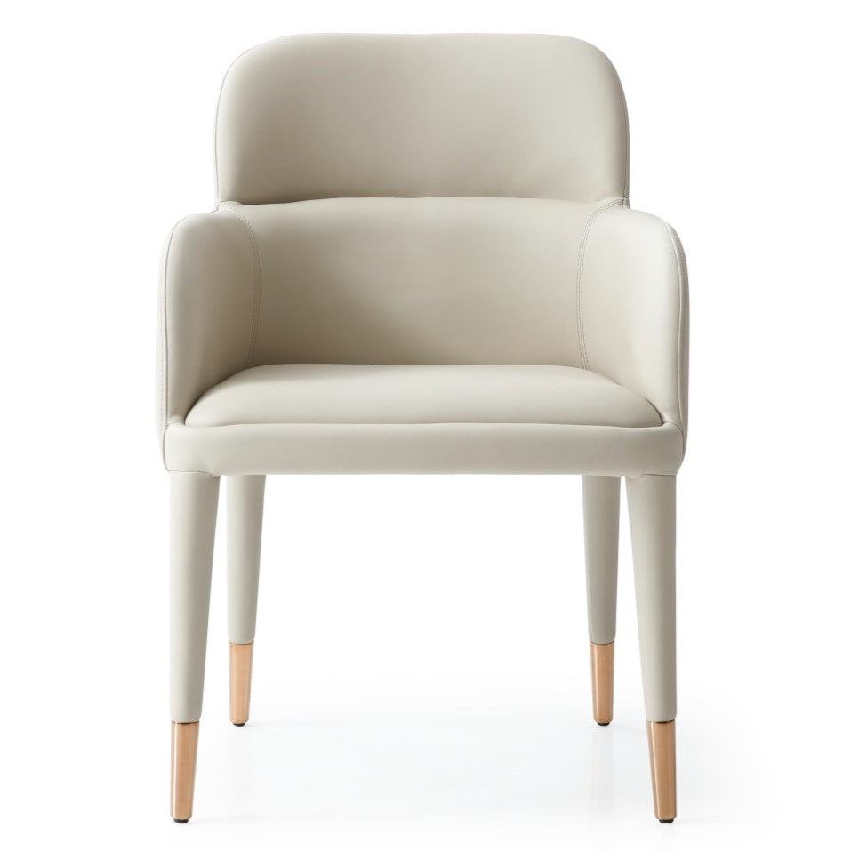 Cortina - Modern Beige Eco-Leather Dining Arm Chair — view 4