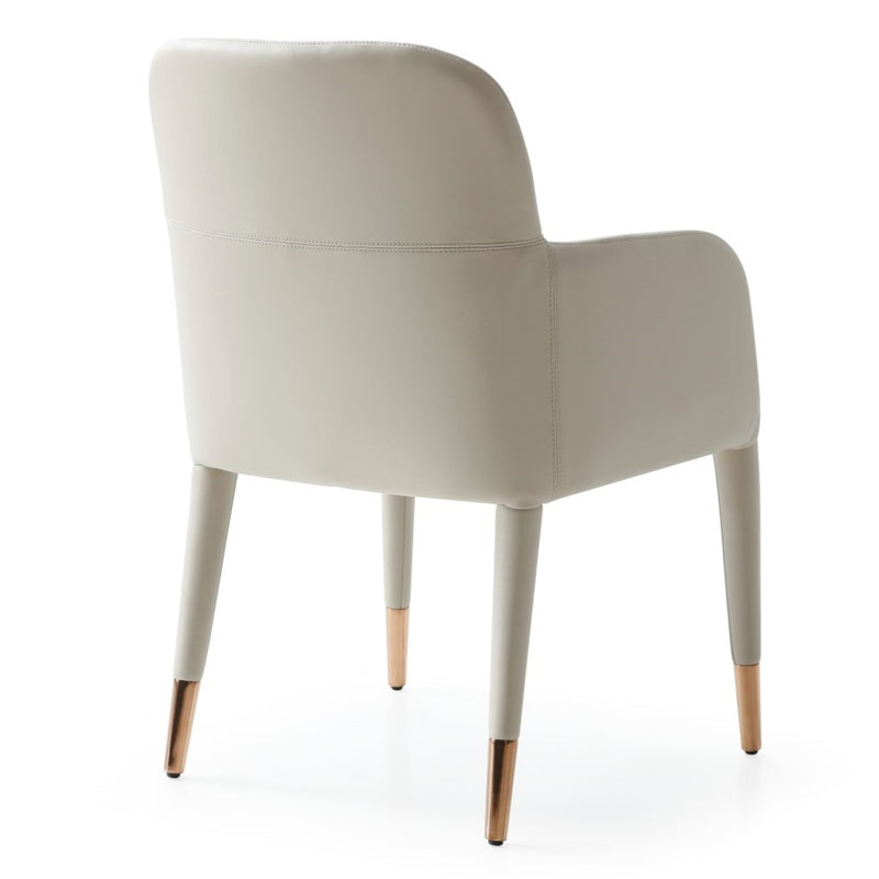 Cortina - Modern Beige Eco-Leather Dining Arm Chair — view 5