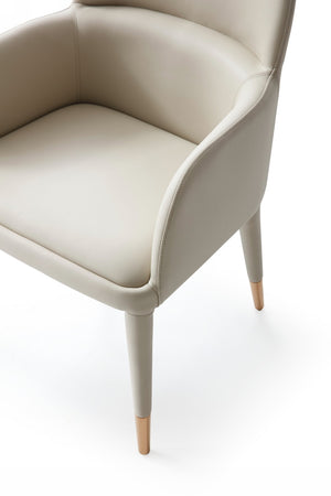 Cortina - Modern Beige Eco-Leather Dining Arm Chair