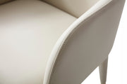 Cortina - Modern Beige Eco-Leather Dining Arm Chair — view 2