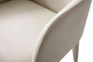 Cortina - Modern Beige Eco-Leather Dining Arm Chair — view 2