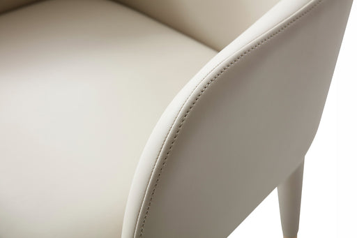 Cortina - Modern Beige Eco-Leather Dining Arm Chair — view 2