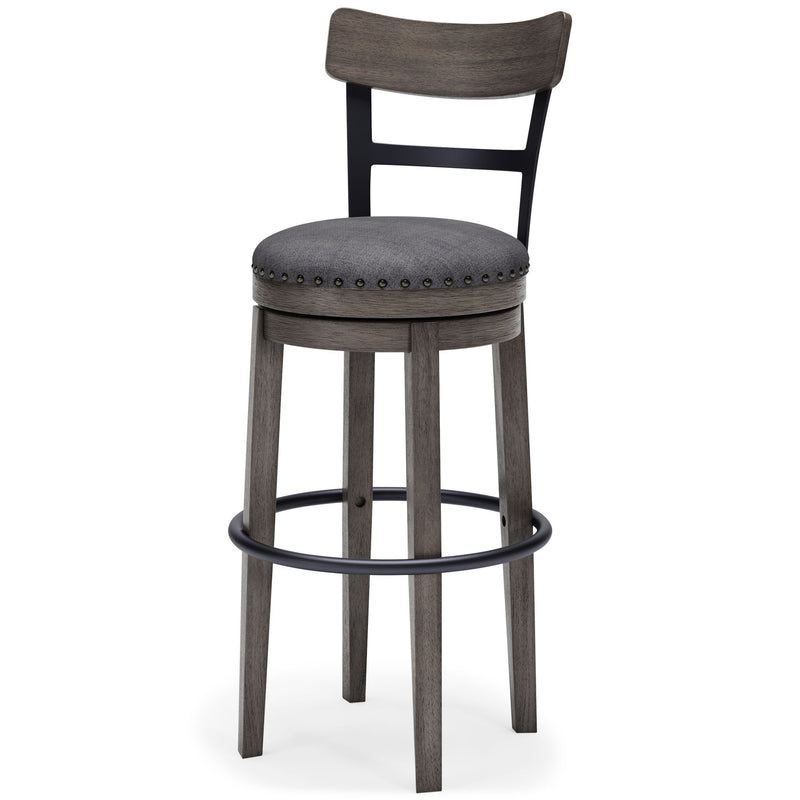 Caitbrook - Tall UPH Swivel Barstool - Gray - R&R Furniture Gallery (Fountain Valley, CA)