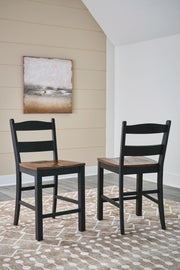 Valebeck - Barstool (Set of 2) - Black / Brown - R&R Furniture Gallery (Fountain Valley, CA)