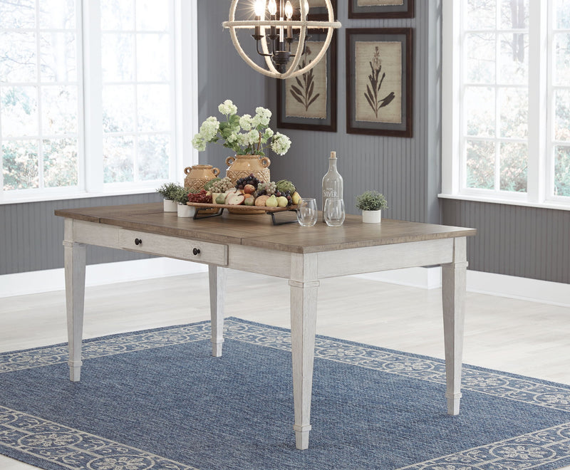 Skempton - RECT DRM Table w/Storage - White - R&R Furniture Gallery (Fountain Valley, CA)