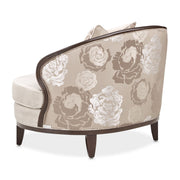 Camellia Field - Velvet Matching Chair - Beige / Dark Brown - R&R Furniture Gallery (Fountain Valley, CA)
