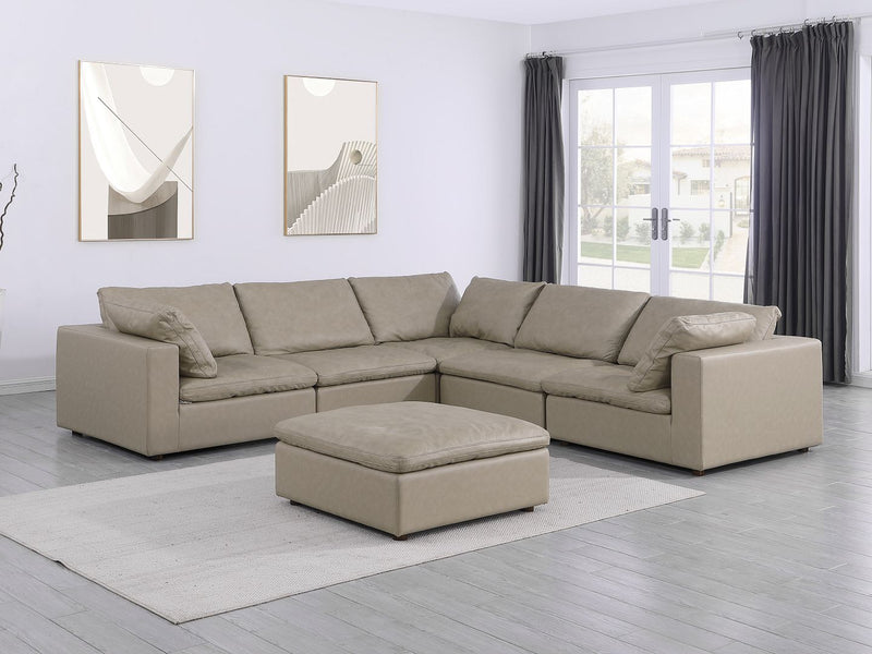 1100 - 6-Piece L-Shaped Sectional (Top-Grain Italian Leather) - R&R Furniture Gallery (Fountain Valley, CA)