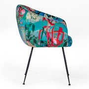 Roxann - Contemporary Floral Velvet Dining Chair — view 3