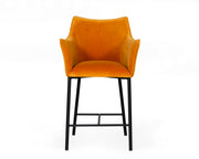 Exodus - Modern Orange Velvet Counter Stool — view 4