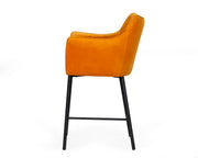Exodus - Modern Orange Velvet Counter Stool — view 5