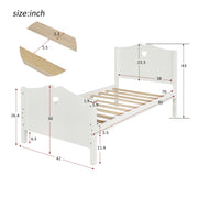 DreamHaus platform bed with slat support, featuring a headboard and footboard, in a modern bedroom setting.