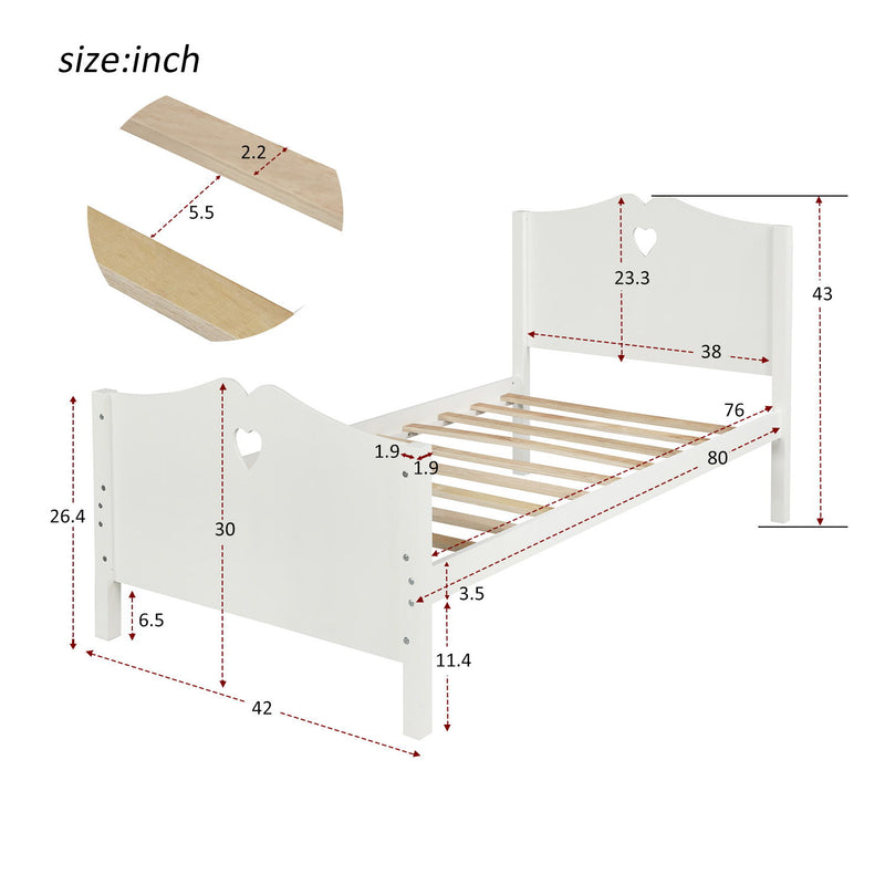 DreamHaus platform bed with slat support, featuring a headboard and footboard, in a modern bedroom setting.