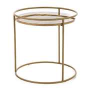 Gilcrest - Glam Brown and Gold Marble End Table — view 5