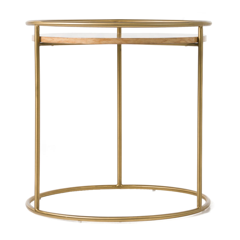 Gilcrest - Glam Brown and Gold Marble End Table — view 4