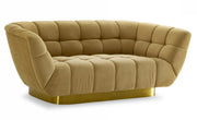 Granby - Glam Fabric and Gold Loveseat — view 3
