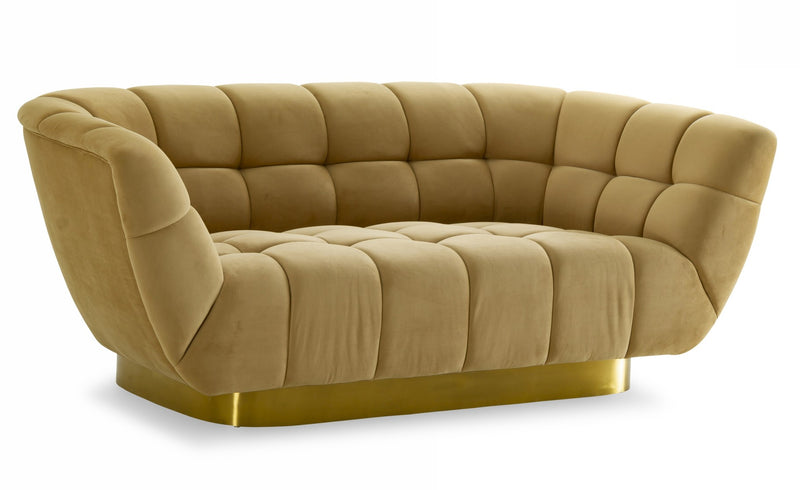 Granby - Glam Fabric and Gold Loveseat — view 3