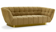 Granby - Glam Fabric and Gold Sofa — view 3