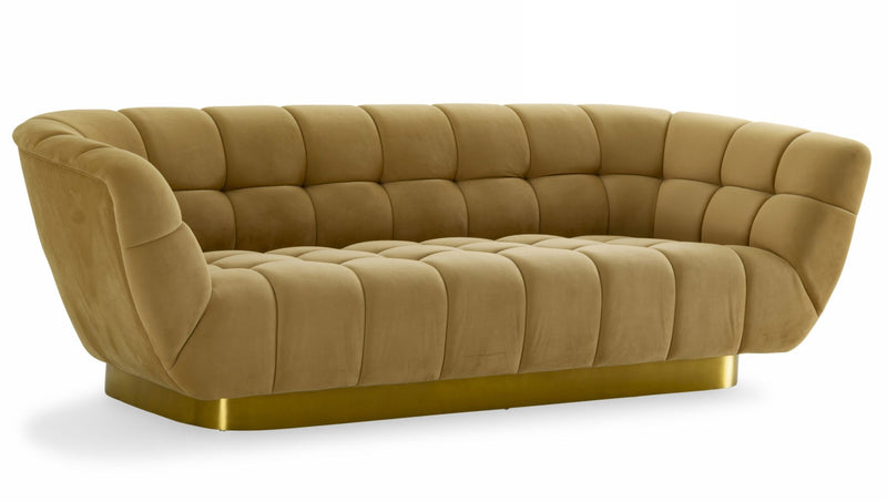 Granby - Glam Fabric and Gold Sofa — view 3
