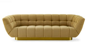 Granby - Glam Fabric and Gold Sofa — view 2