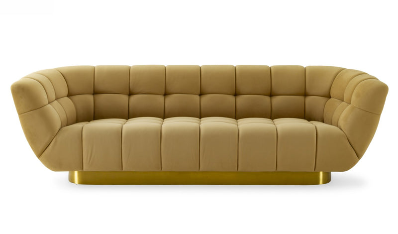 Granby - Glam Fabric and Gold Sofa — view 2