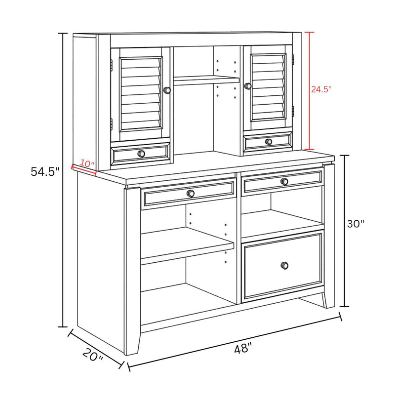 Boca - Credenza With Hutch - Cottage White