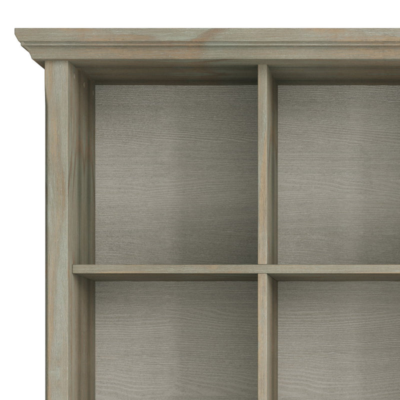 Simpli-Home Acadian handcrafted cube storage organizer with multiple compartments for versatile home organization.