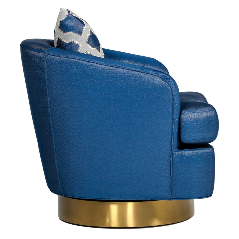 Niagra - Glam Blue and Gold Fabric Accent Chair — view 2