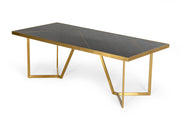 Nolte - Glam Black Zebrawood and Gold Dining Table