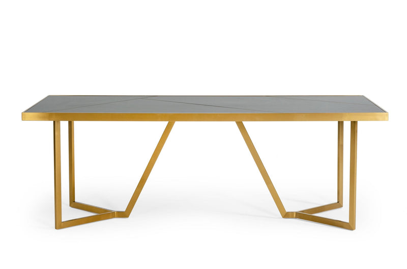 Nolte - Glam Black Zebrawood and Gold Dining Table — view 2