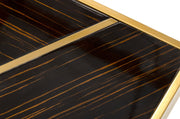 Nolte - Glam Black Zebrawood and Gold Dining Table — view 3