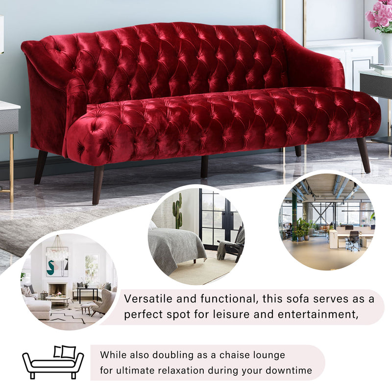 Comfy 3 Seat Sofa With Wooden Legs, For Living Room And Study - R&R Furniture Gallery (Fountain Valley, CA)