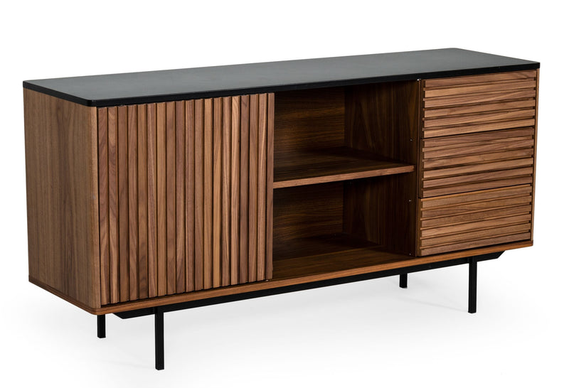 Maggie - Modern Walnut and Grey Buffet