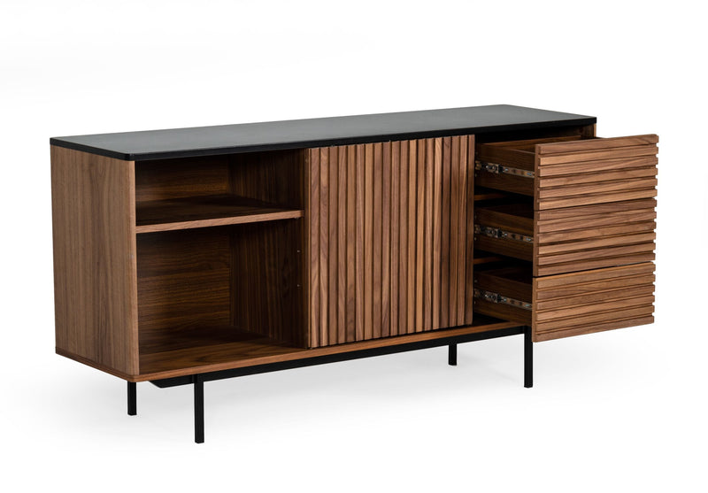 Maggie - Modern Walnut and Grey Buffet — view 2