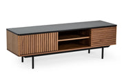 Maggie - Modern Walnut and Grey TV Stand — view 2