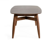 Ackley - Modern Walnut Rectangular Dining Table — view 2